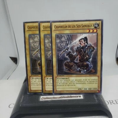 YUGIOH SPANISH X3*CHAMBERLAIN OF SIX SAMURAI.*, PLAY SET, YS13-SP005 -COMMON - Image 1 of 3