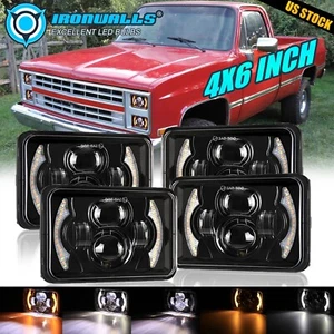 4pcs 4x6"inch LED Headlights Hi-Lo Beam DRL For Nissan 720 1983 1984 1985 1986 - Picture 1 of 12