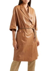 Genuine Leather Dress, Handmade Lambskin Leather Dress, Plus Size Custom Made - Picture 1 of 8