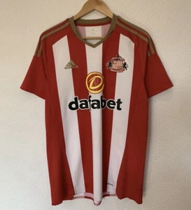 SUNDERLAND ADIDAS 2016/2017 HOME KIT SOCCER JERSEY DAFABET MEDIUM - Picture 1 of 6