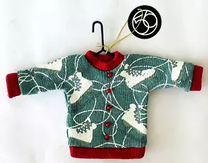 Dept 56 Ugly Sweater Christmas Ornament on Hanger Skating Theme Green Red White - Picture 1 of 3