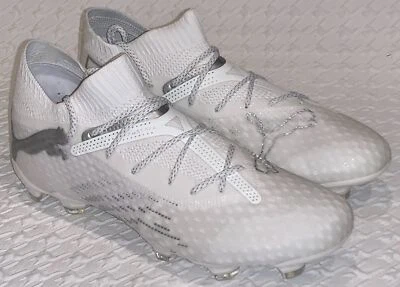 PUMA Future 7 Ultimate White Silver FG AG Soccer Cleats Mens 7.5 8.5 9 9.5 11 13 - Image 1 of 4
