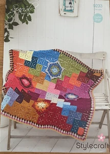 Granny Square Chevron Überwurf HÄKELANLEITUNG Blumenmotiv 102cm Stylecraft 9233 - Bild 1 von 6