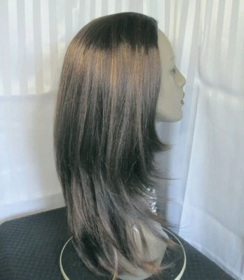 Motown Tress half wig/ponytail brown w/auburn, long straight no styling New - Image 1 of 4