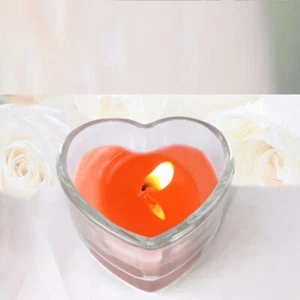 Heart Shaped Glass Candle Holder Dish - Table Decoration or Wedding Favours - Picture 1 of 5