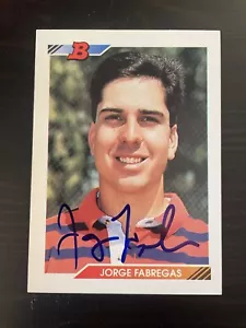 1992 Bowman #8 Jorge Fabregas Los Angeles Angels Signed Card Autographed - Picture 1 of 1