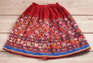 Boho Ethnic Gypsy Kuchi Tribal India Belly Dance Embroidery Banjara Rabari Skirt - Picture 1 of 9