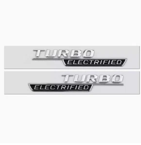 Pair TURBO ELECTRIFIED STICKER SIDE FENDER CHROME EMBLEM for MB C43 GLC43 SL43 - Picture 1 of 1
