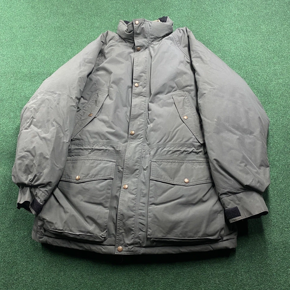 Chaqueta acolchada vintage Gander Mountain para hombre M verde 90S plumón de ganso abrigo con cremallera completa Foto 1 de 4