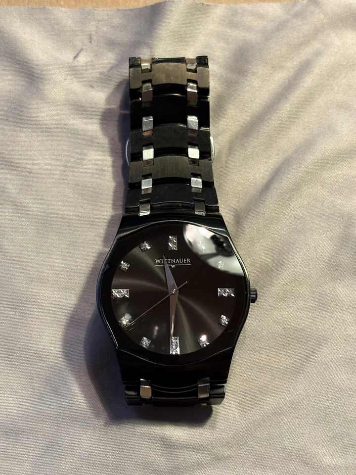 Wittnauer Montserrat Black Stainless Sapphire Watch C9671400 Needs Battery - Image 1 of 4
