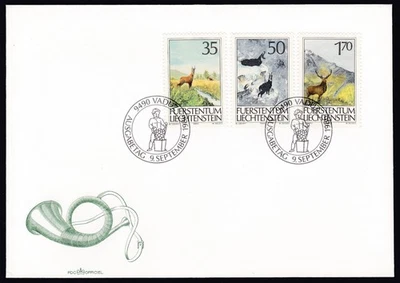 Liechtenstein FDC 1986 Michel 907/09 Hunting - Complete Set - Image 1 of 2