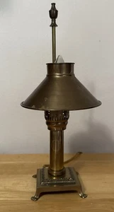 Vintage Brass Orient Express Hurricane Titanic Railroad Desk Lamp Claw Feet 14” - Picture 1 of 7