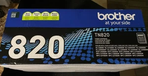 Brother TN820 Toner Cartridge - Black Genuine OEM Brand New Sealed - Afbeelding 1 van 5
