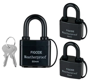 ® Outdoor Waterproof Padlocks, Covered Heavy Duty Laminated Steel Locks, Lock... - Picture 1 of 6