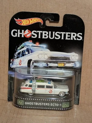 Auto nuevo Hot Wheels Ghostbusters Ecto-1 2015 entretenimiento retro Real Riders 1:64 Foto 1 de 4