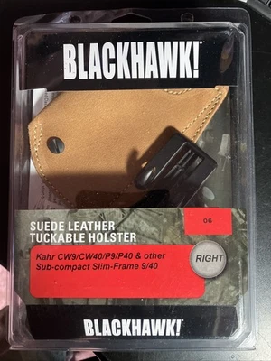Blackhawk Gamuza Cuero Funda Escondible Talla 6 Kahr Subcompacta Marco Delgado 9/40 Foto 1 de 2