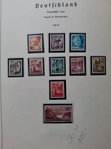 *Franz Zone, Rheinland Pfalz, MiNr. 32-41 postfrisch 35 + 38 + 41 Gummifehler - Bild 1 von 2