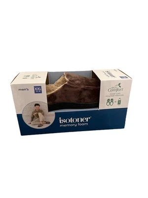 Chinelos masculinos Isotoner Memory Foam eco Comfort XX-Grande 13-14 chocolate amargo - Imagem 1 de 4