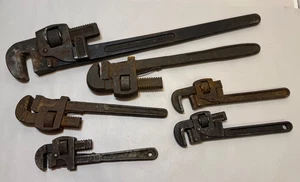 Lot Of 6 Vintage Pipe Wrenches Made in USA Trimo Pexto Walworth 10" - 24" - Picture 1 of 9