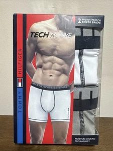 Tommy Hilfiger Micro Stretch 2-Pack Boxer Briefs - White & Grey - Medium - M - Picture 1 of 2