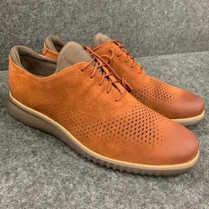 COLE HAAN 2 Zerogrand Laser Wingtip Oxford Shoes Men's Size 13 M Brown - Picture 1 of 8