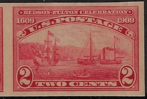 US Scott 373, Hudson-Fulton imperf MLH, 1909, CV$27.50+  (a7375 - Picture 1 of 3