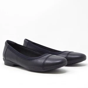 Clarks Collection Sara Bay Cuero Negro Ballet Zapatos Confort EE. UU. 11M - Imagen 1 de 8