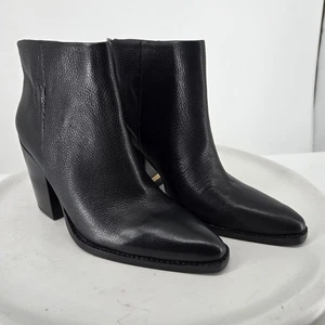 Vince Camuto Polleah Stiefeletten schwarz Leder Damen 11 Reißverschluss hinten Western - Bild 1 von 10