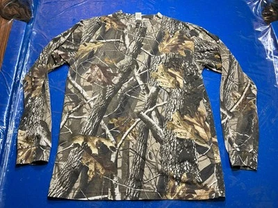 Vtg Liberty Realtree Hardwoods Camo T Shirt Sz Medium Long Sleeve Pocket - Image 1 of 4