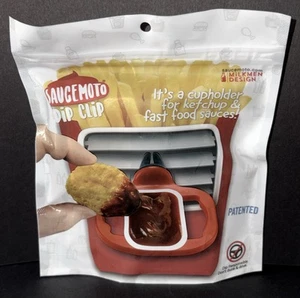 Saucemoto Red Dip Clip In-Car Sauce Holder. 2pk Ketchup & Other Dipping Sauces - Picture 1 of 3