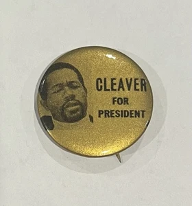 1968 Eldridge Cleaver Campaign Political Button Pinback Pin Black Panther Party - Bild 1 von 2