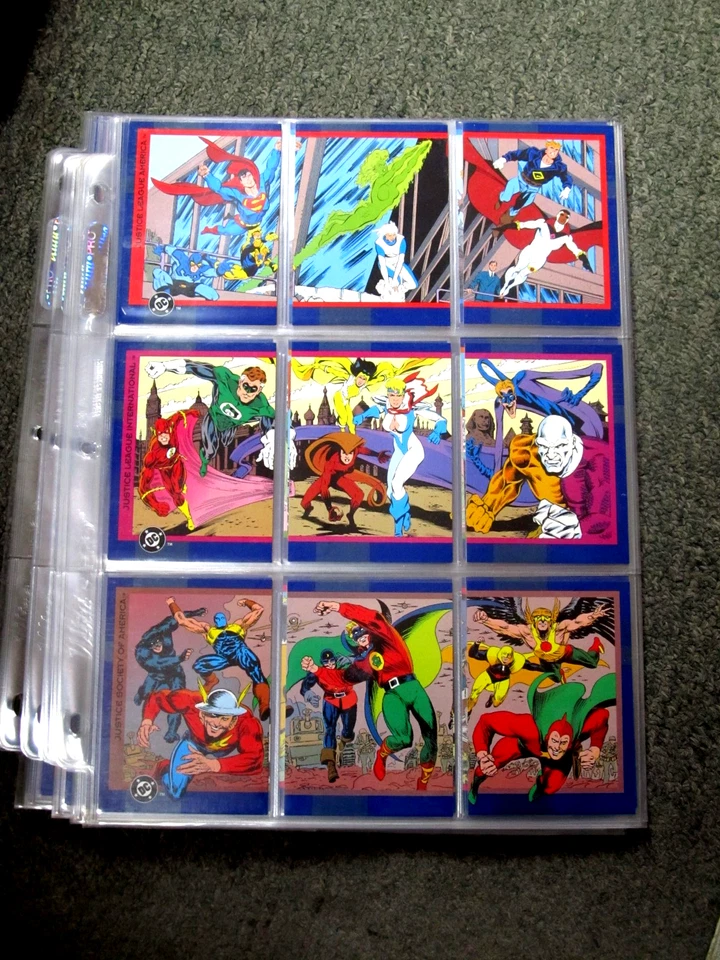 🔥 1993 Skybox DC Cosmic Teams Complete 150-Card Set Superman NM/MINT IN PAGES - Image 1 of 1