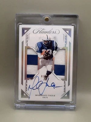 2023 Panini Flawless - Dual Patch Autographs Marshall Faulk #DPA-25 Silver /20 - Image 1 of 3