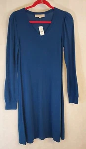 Ann Taylor LOFT Womens Sweater Dress Size S Blue Heather NWT Soft Longsleeve - Picture 1 of 7