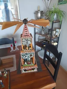 Große 3-stöckige Weihnachtspyramide 8-eckig, Höhe 58 cm - Echte Handarbeit - Bild 1 von 8