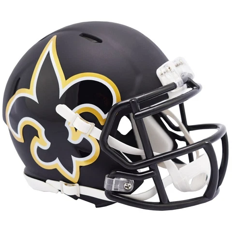 New Orleans Saints NFL Riddell  Amp Alternate Mini Helmet In Case Cover