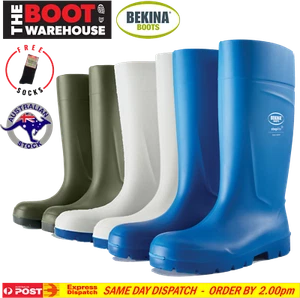 BEKINA 'StepLite X' Work Safety Gumboots Steel Toe Cap. 40% Lighter Soft Comfort - Picture 1 of 10