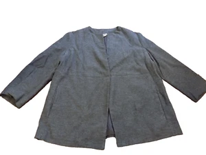 Max Studio Dark Gray Vtg blazer jacket Made in USA 3/4 Sleeves sz 6 EUC Classic - Picture 1 of 10