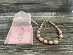 Tarina Tarantino Swarovski Crystal Necklace Blush Nude Adjustable Rare - Picture 1 of 5