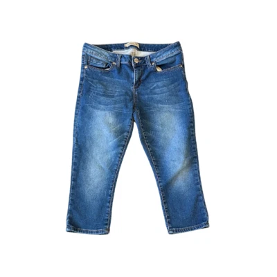 Seven7 Jeans Capri Distressed Embordered Pockets Blue Women’s Size 12 - Image 1 of 4