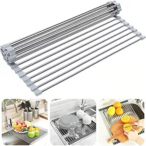 Estante estante estante para desagüe de platos utensilio cubiertos cocina acero inoxidable tazón de secado - Imagen 1 de 5