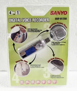 Sanyo 4 in 1 DMP-M1200 Handheld 35 Hour Digital Dictation Voice Recorder - MP3 - Picture 1 of 4