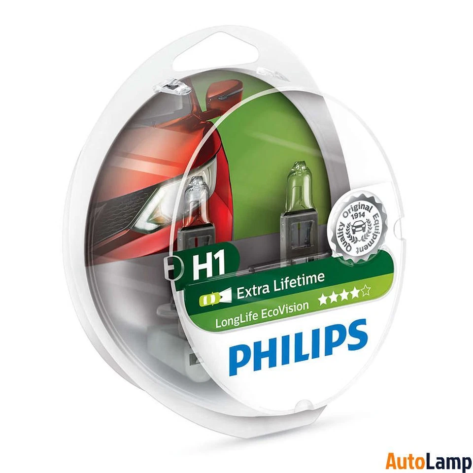 PHILIPS H1 448 LongLife EcoVision Faros Coche 12258LLECOS2 Paquete de 2 Foto 1 de 1
