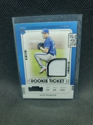 2021 CONTENDERS ROOKIE TICKET JERSEY RELIC NATE PEARSON BLUE JAYS - Image 1 of 2