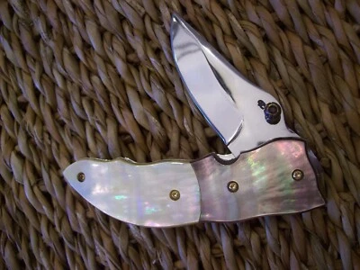 CUSTOM THAILAND KNIFE / BLACK MOTHER OF PEARL / MOTHER OF PEARL / NEW 2018 - Image 1 of 4