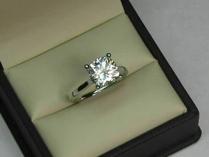 Classic 2.00 Ct Round Cut Off White Treated Diamond Ring 925 Sterling Silver - Picture 1 of 4