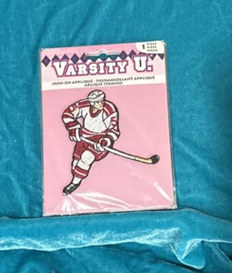 Lot of 3 NWT VARSITY Team IRON ON APPLIQUÉ Ice HOCKEY PLAYER PATCH 3" x 2.75" - Picture 1 of 3