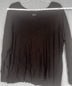 EILEEN FISHER Oberteil Damen 3X Schwarz Tunika Shirt Viskose Pullover Langarm - Bild 1 von 9