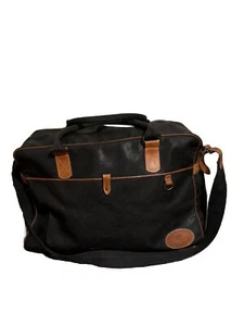 Mulberry Company Authentic Black Brown Leather Duffel Bag Made In England - Picture 1 of 5