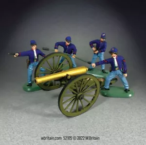 W. Britain 12 Pound Napoleon Cannon with 4 Union Artillery Crew 52105 - Picture 1 of 1